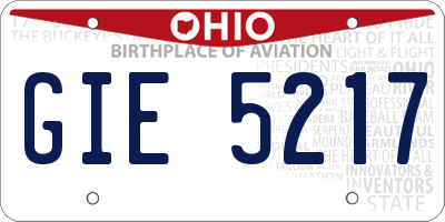 OH license plate GIE5217