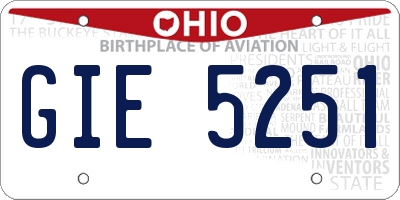 OH license plate GIE5251