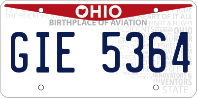 OH license plate GIE5364