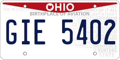 OH license plate GIE5402