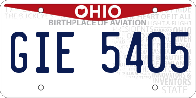 OH license plate GIE5405