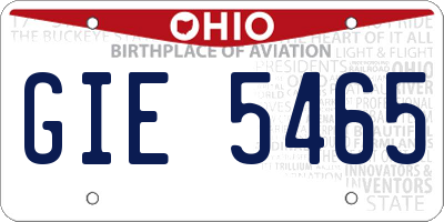 OH license plate GIE5465