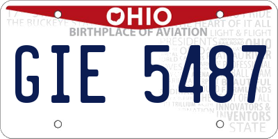 OH license plate GIE5487
