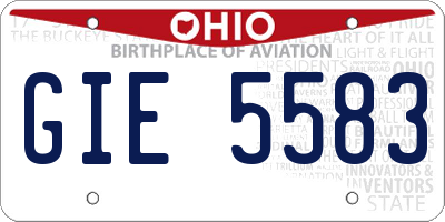 OH license plate GIE5583