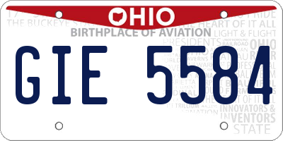 OH license plate GIE5584