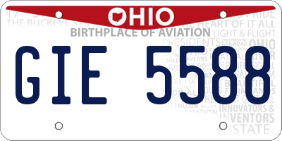 OH license plate GIE5588