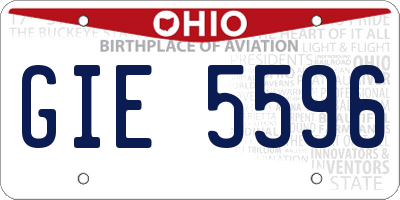 OH license plate GIE5596