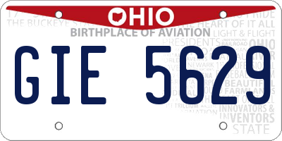 OH license plate GIE5629