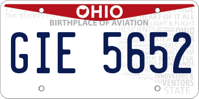 OH license plate GIE5652