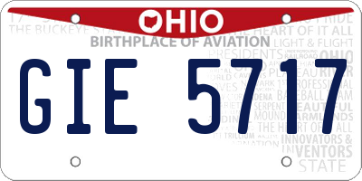 OH license plate GIE5717