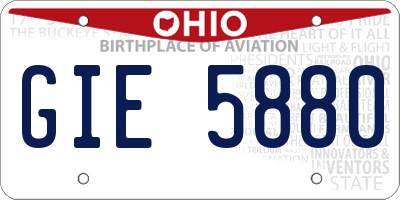OH license plate GIE5880
