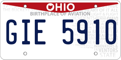 OH license plate GIE5910
