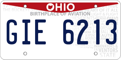 OH license plate GIE6213