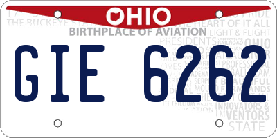 OH license plate GIE6262
