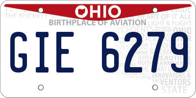 OH license plate GIE6279