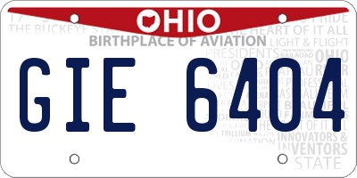 OH license plate GIE6404