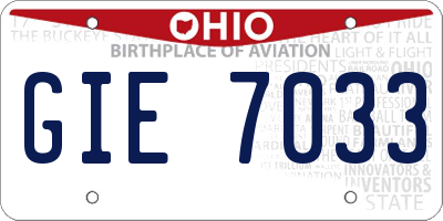 OH license plate GIE7033