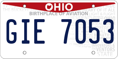 OH license plate GIE7053