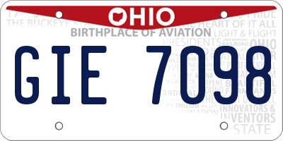 OH license plate GIE7098