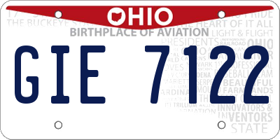 OH license plate GIE7122