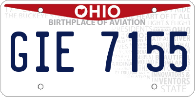 OH license plate GIE7155
