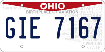 OH license plate GIE7167