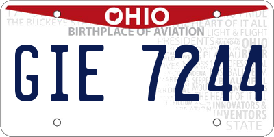 OH license plate GIE7244