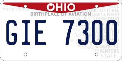 OH license plate GIE7300