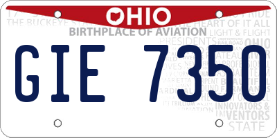 OH license plate GIE7350