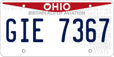 OH license plate GIE7367