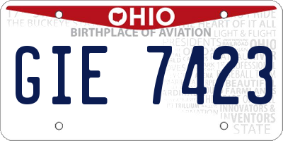 OH license plate GIE7423
