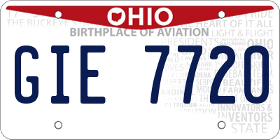 OH license plate GIE7720