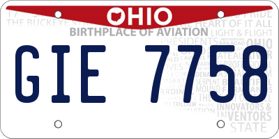 OH license plate GIE7758