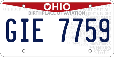 OH license plate GIE7759