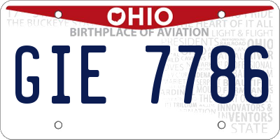 OH license plate GIE7786