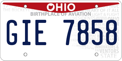 OH license plate GIE7858