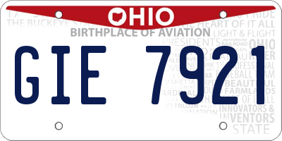 OH license plate GIE7921