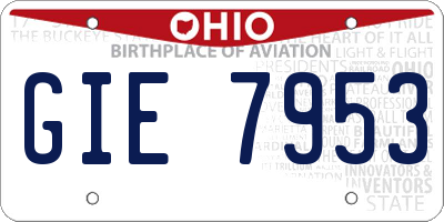 OH license plate GIE7953