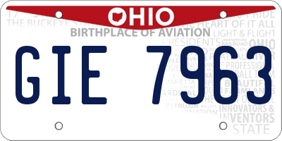 OH license plate GIE7963