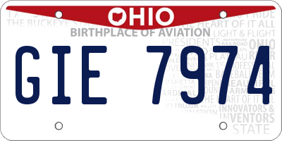 OH license plate GIE7974