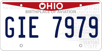 OH license plate GIE7979