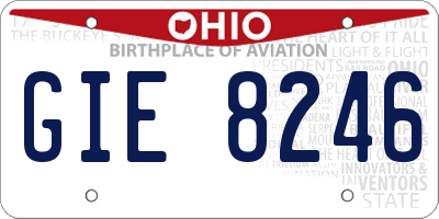 OH license plate GIE8246