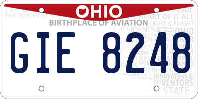 OH license plate GIE8248