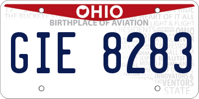 OH license plate GIE8283