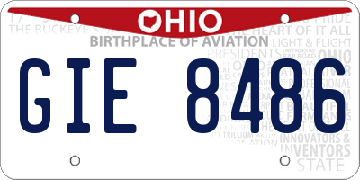OH license plate GIE8486