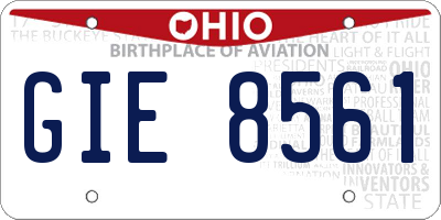 OH license plate GIE8561