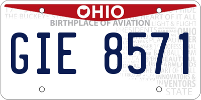 OH license plate GIE8571