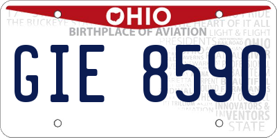 OH license plate GIE8590