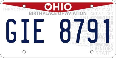 OH license plate GIE8791
