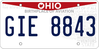 OH license plate GIE8843